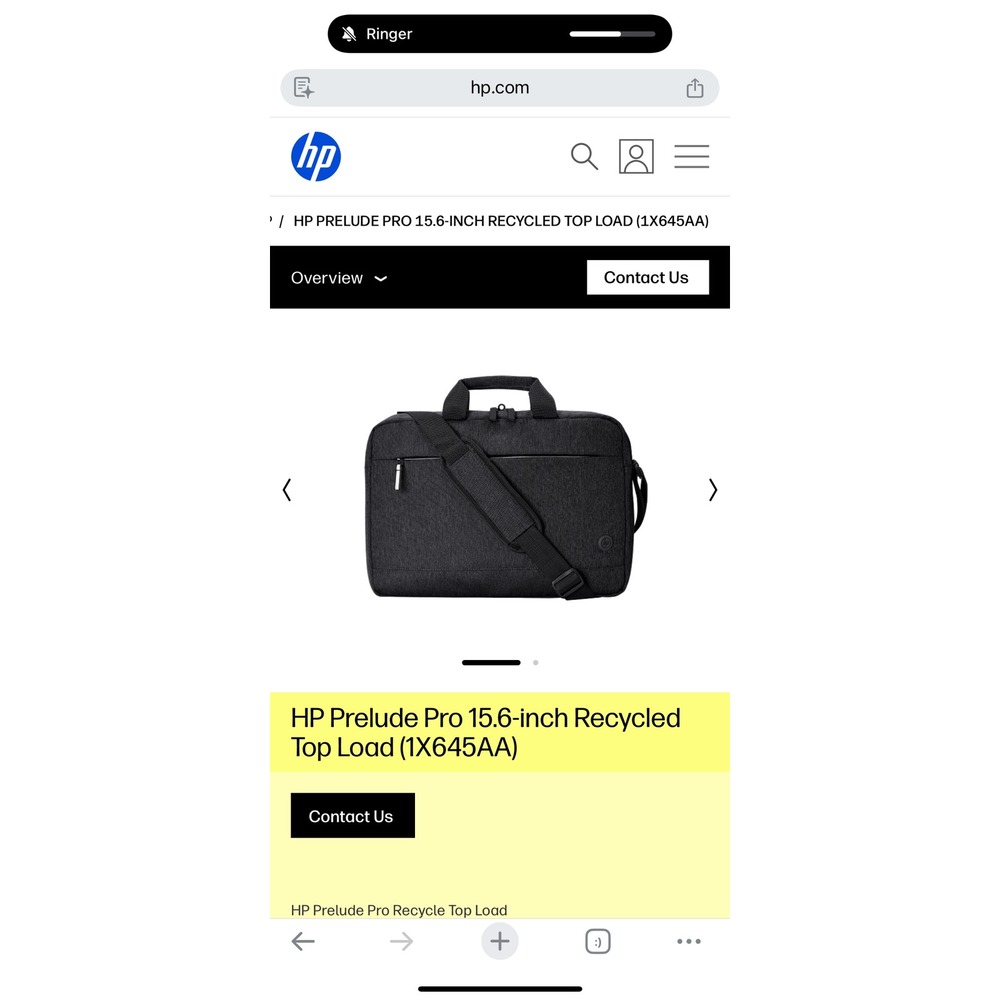 HP Prelude Pro Recycle Topload Laptop Bag Gray Briefcase 15.6 in 1X645AA